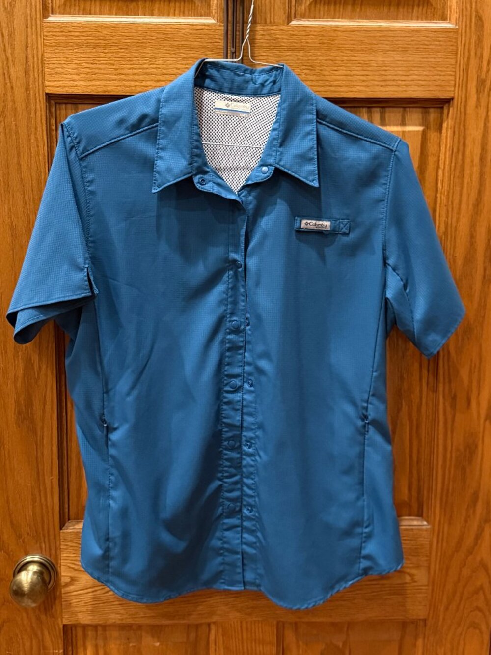 Columbia Hiking Shirt, button down, vented, Blue SZ XL